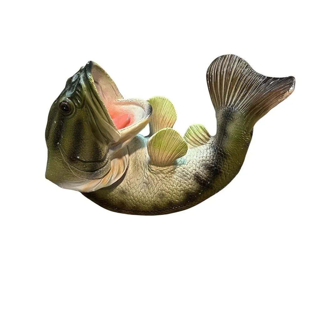Bass Fish Wine Bottle Holder Decorative Kitchen Bar Display Rustic Gift